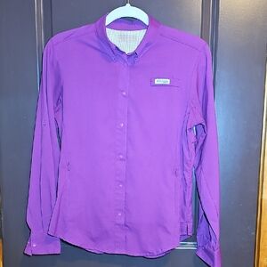 Columbia Purple Casual Button Down Shirt